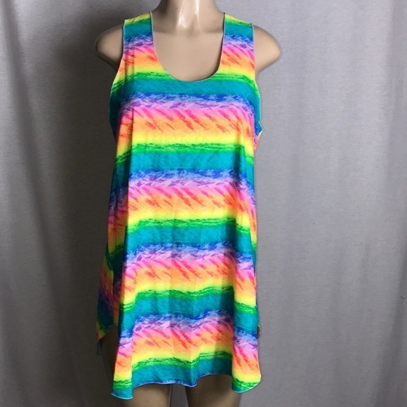 Zuliana One Size Sleeveless Spandex Multi Color Cover Up Dress. Made In USA New - Picture 1 of 4